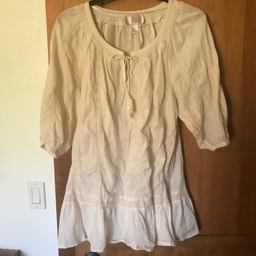 Blush garden collection H&M 3/4 sleeve flowy eyelet top